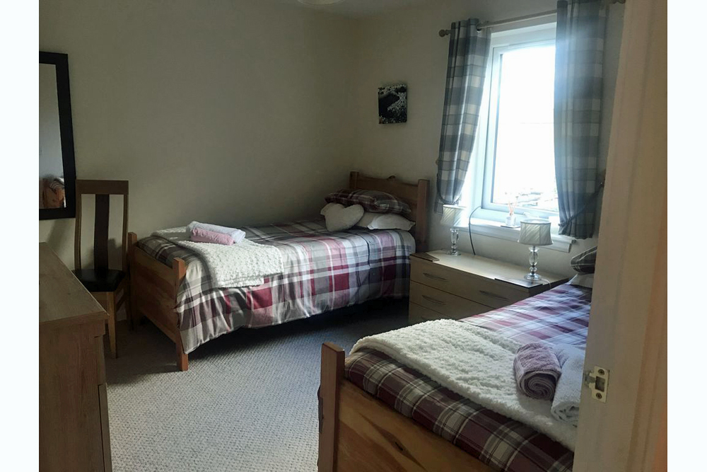 Twin froom Twin bedroom at Bramble Cottage Strontian Ardnamurchan Scotland